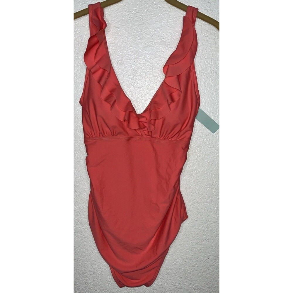 Tempotrek Maternity One-Piece Bathing Suit Women Sz Small Coral